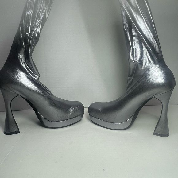 Jeffrey Campbell BNIB Small PANTALONES 6M platform women Silver - Picture 4 of 16